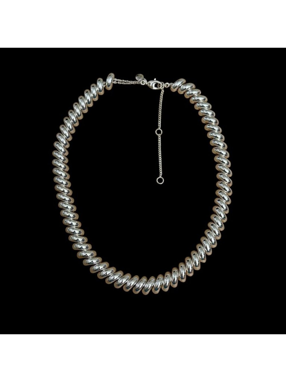 Madewell Chunky Chain Choker Necklace Silver-Tone Adjustable Womens Jewelry